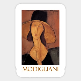 Portrait of  Jeanne Hebuterne in a Large Hat by Amedeo Modigliani Sticker